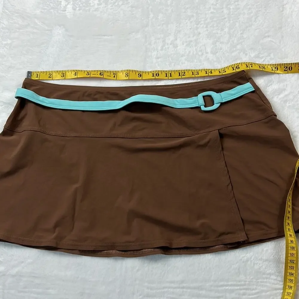 VS Victoria's Secret chocolate and blue swim skirt, size L‎